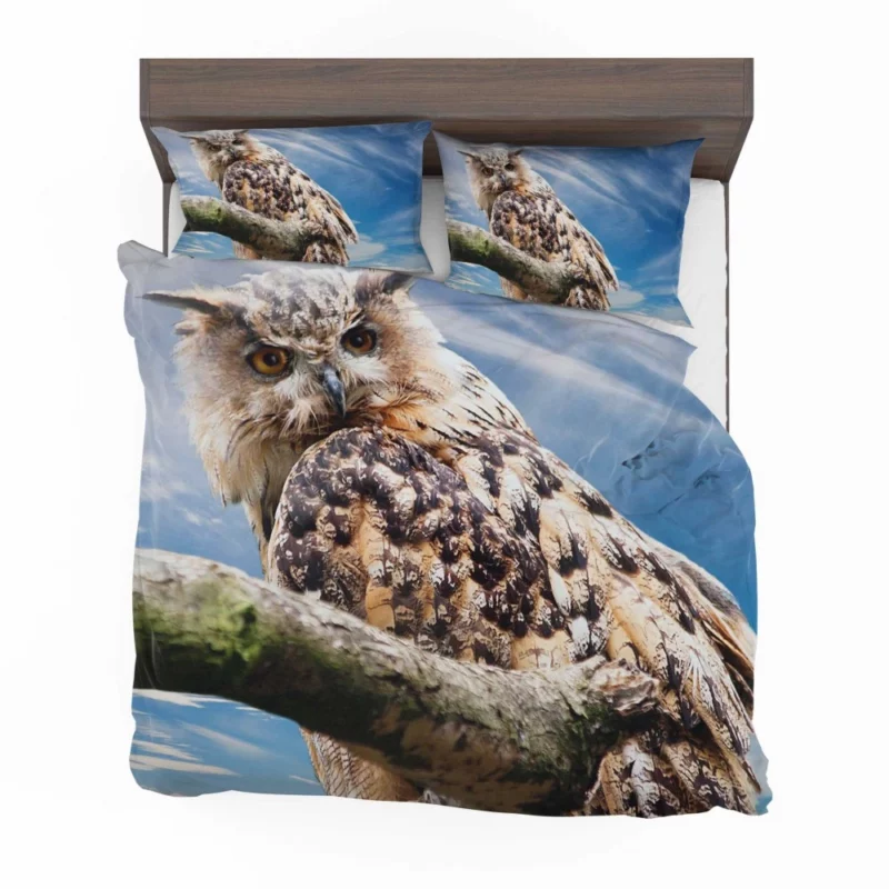 Great Horned Owl Wise Stance Night Sentinel Bedding Set 1