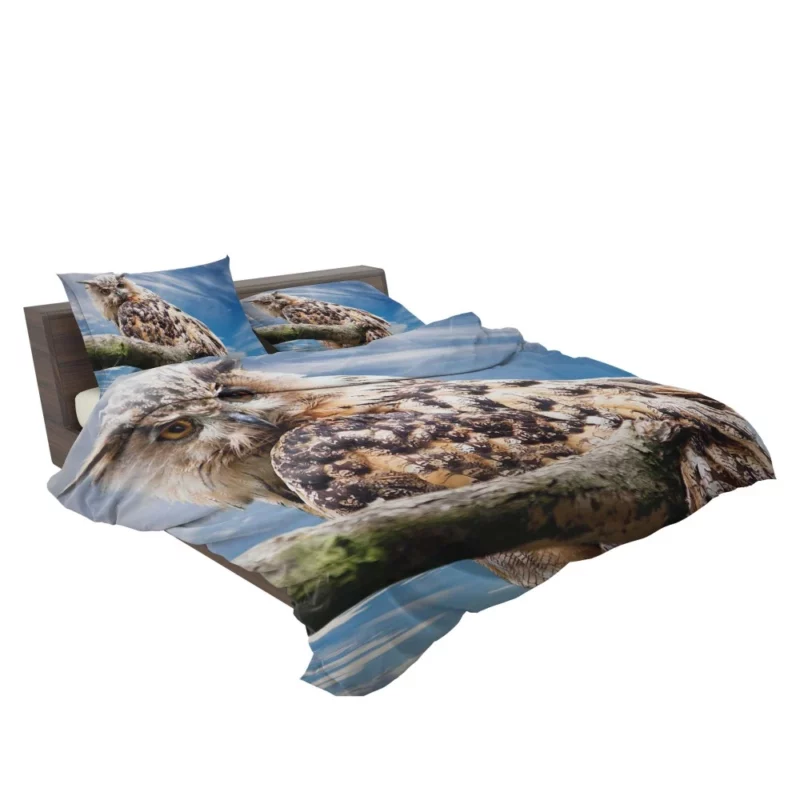 Great Horned Owl Wise Stance Night Sentinel Bedding Set 2