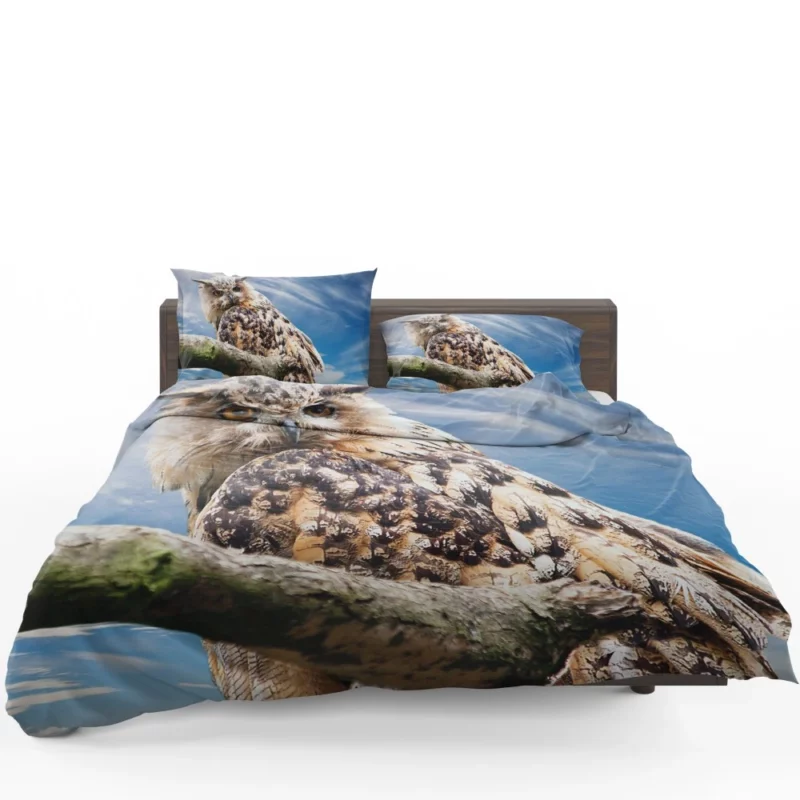 Great Horned Owl Wise Stance Night Sentinel Bedding Set