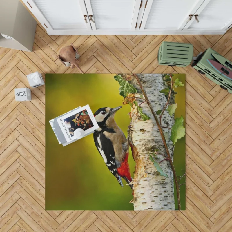 Great Spotted Woodpecker Playful Essence Rug