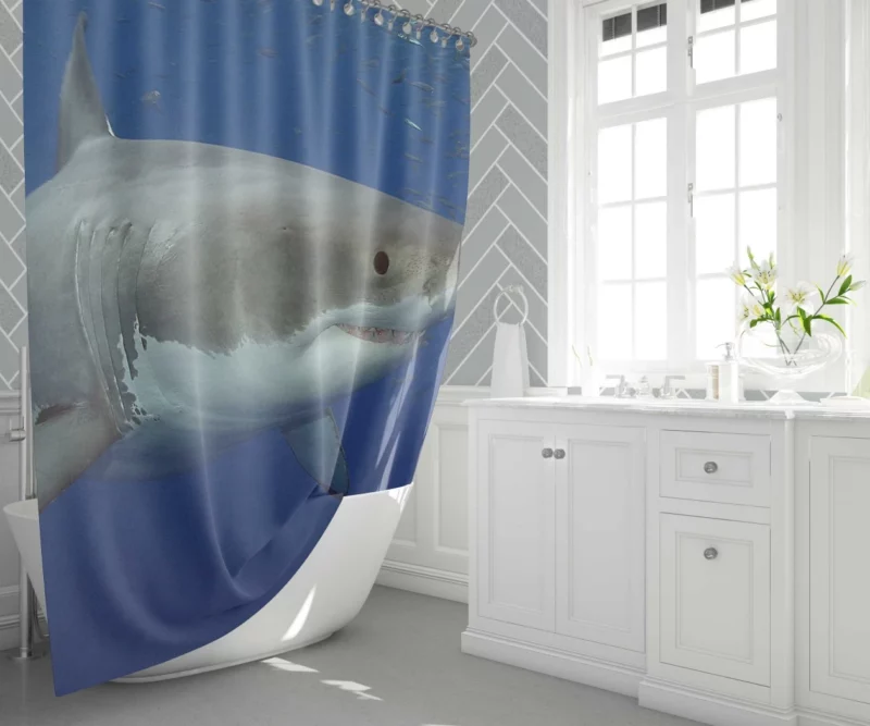 Great White Shark Oceanic Presence Shower Curtain 1