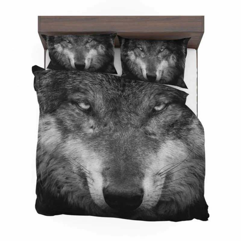 Grey Wolf Hypnotic Stare Enigmatic Aura Bedding Set 1