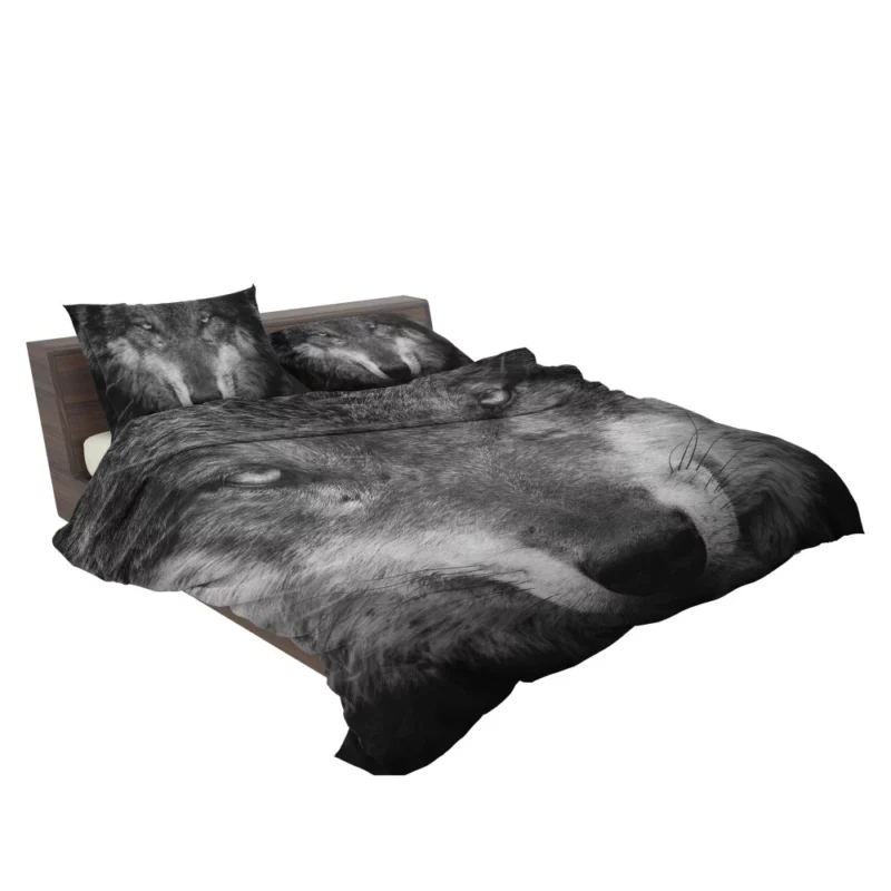 Grey Wolf Hypnotic Stare Enigmatic Aura Bedding Set 2