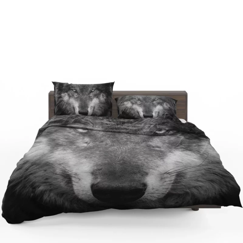 Grey Wolf Hypnotic Stare Enigmatic Aura Bedding Set