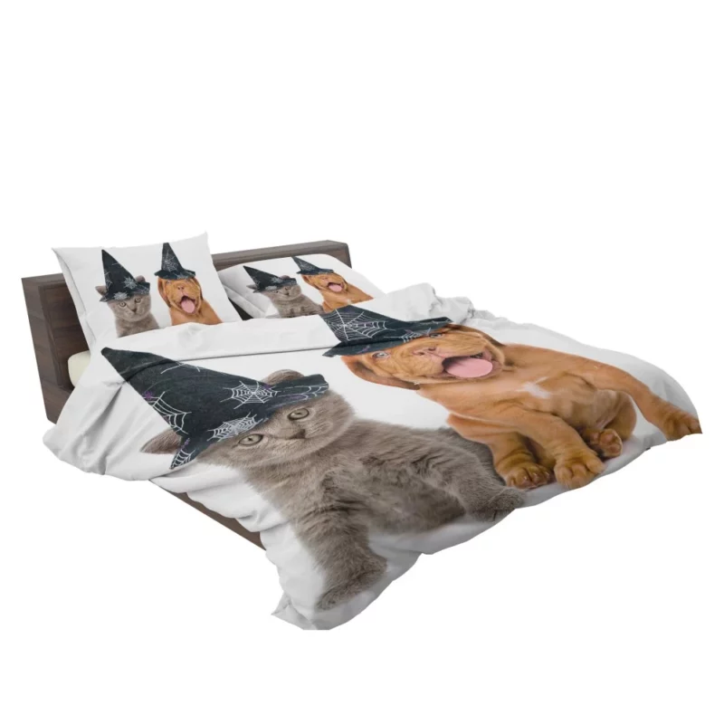 Halloween Duo Witchy Puppy and Kitten Bedding Set 2