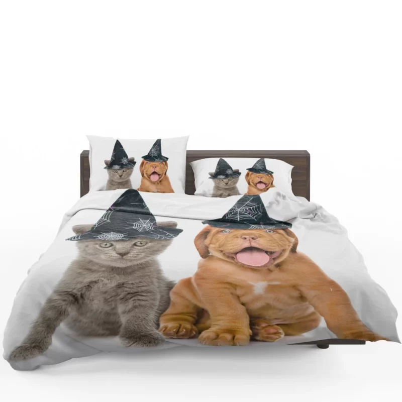 Halloween Duo Witchy Puppy and Kitten Bedding Set