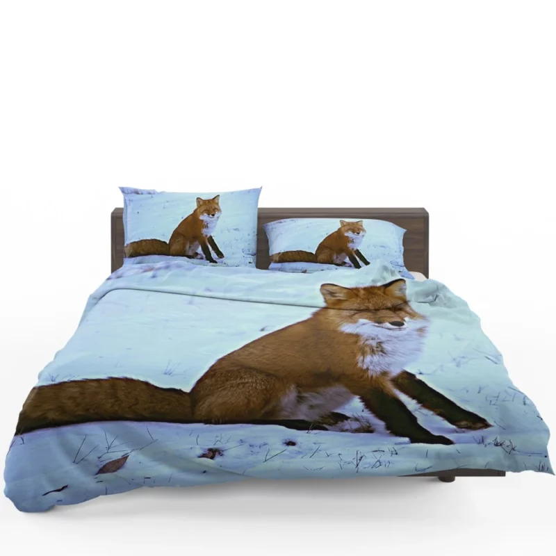 Happy Red Fox Winter Adventure Bedding Set