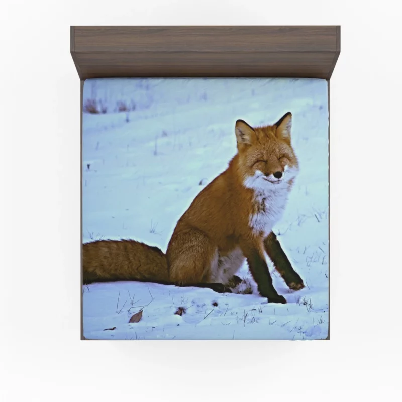 Happy Red Fox Winter Adventure Fitted Sheet 1