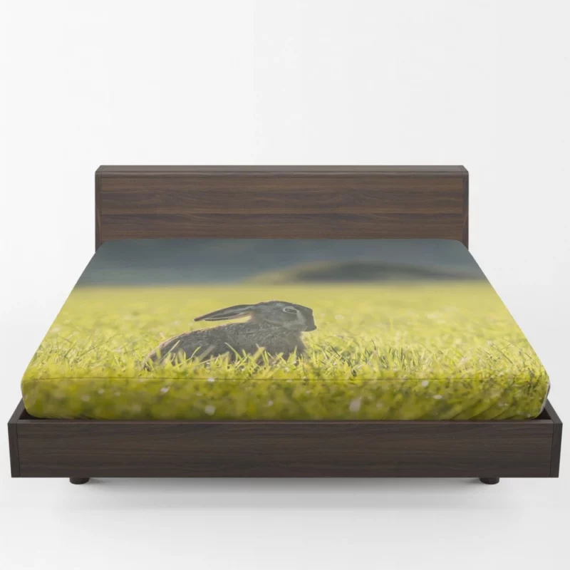 Hare Grassland Pause Silent Observer Fitted Sheet