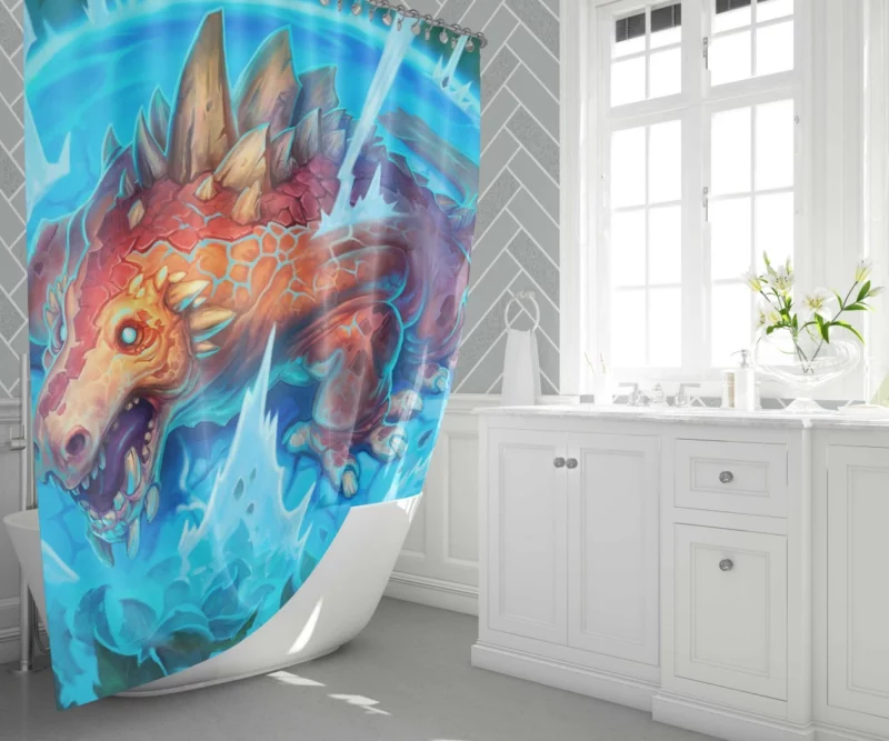 Hearthstone Dinosaur Challenge Epic Feats Shower Curtain 1