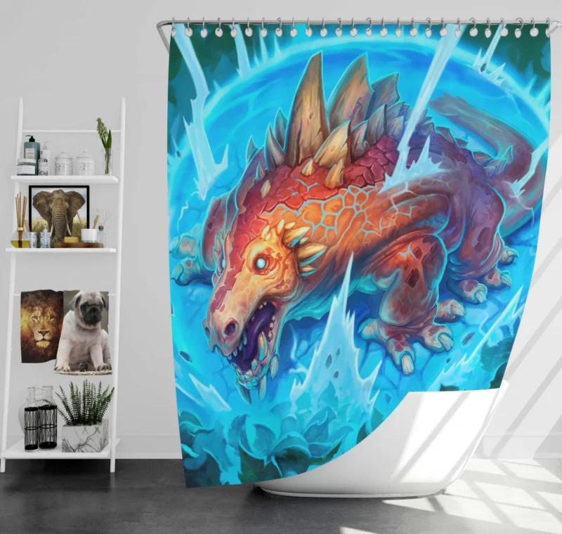 Hearthstone Dinosaur Challenge Epic Feats Shower Curtain