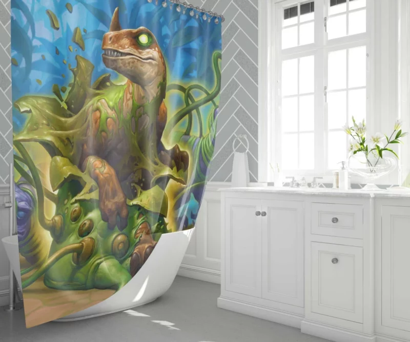 Hearthstone Dinosaur Mythical Quest Shower Curtain 1