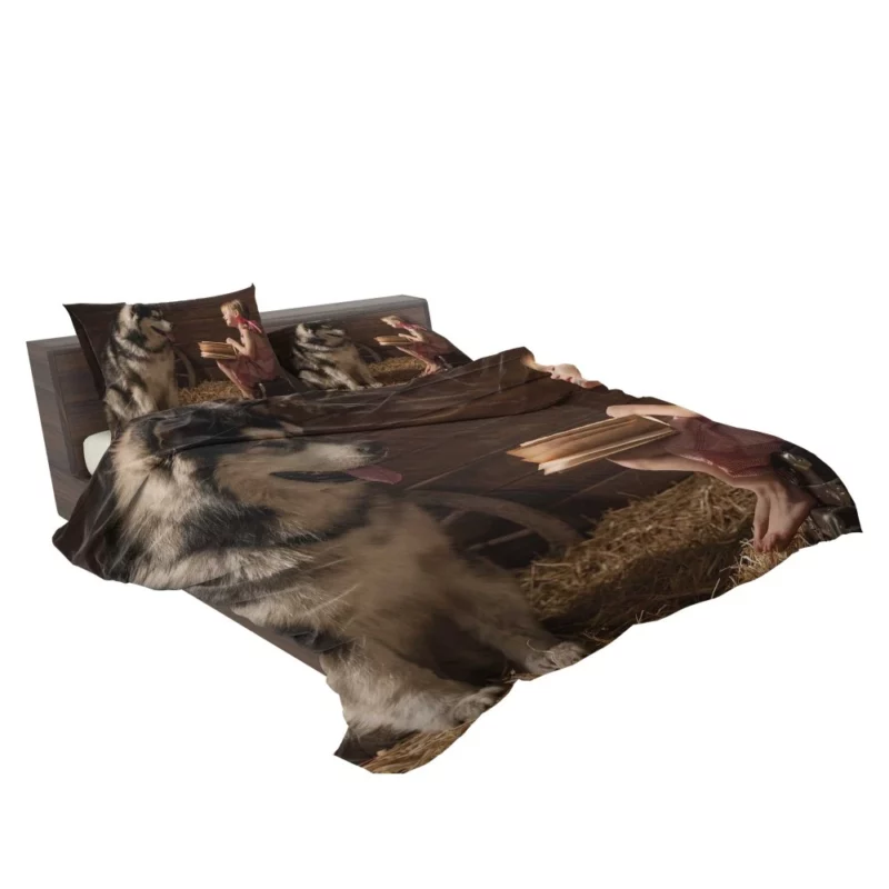 Heartwarming Bond Big Dog and Girl Bedding Set 2