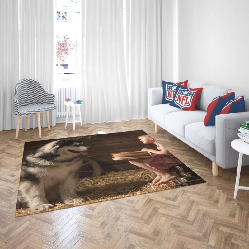 Heartwarming Bond Big Dog and Girl Rug 2