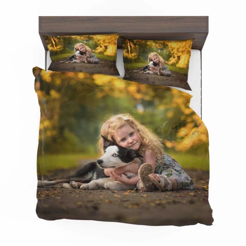 Heartwarming Child and Loyal Dog Bond Bedding Set 1