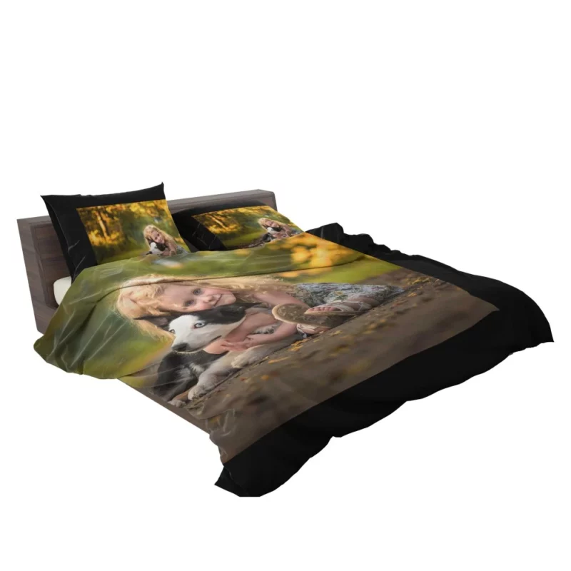 Heartwarming Child and Loyal Dog Bond Bedding Set 2