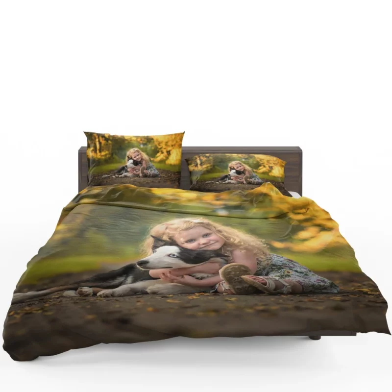 Heartwarming Child and Loyal Dog Bond Bedding Set