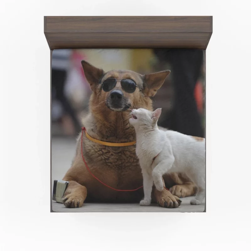 Heartwarming Connection Blind Dog and Friend Fitted Sheet 1