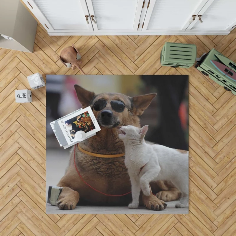 Heartwarming Connection Blind Dog and Friend Rug