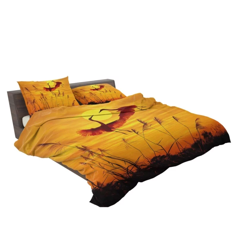 Herons Sunset Soiree Silhouette Beauty Bedding Set 2