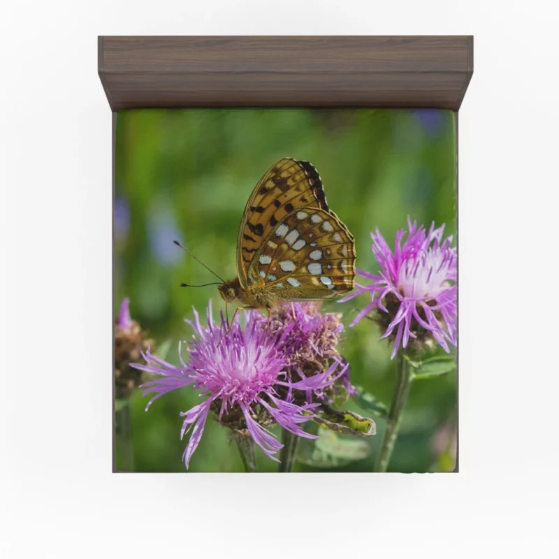 High Brown Fritillary on Brown Knapweed Fitted Sheet 1