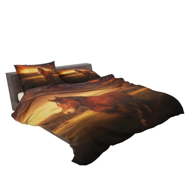 Horse Graceful Sunset Stance Nature Beauty Bedding Set 2