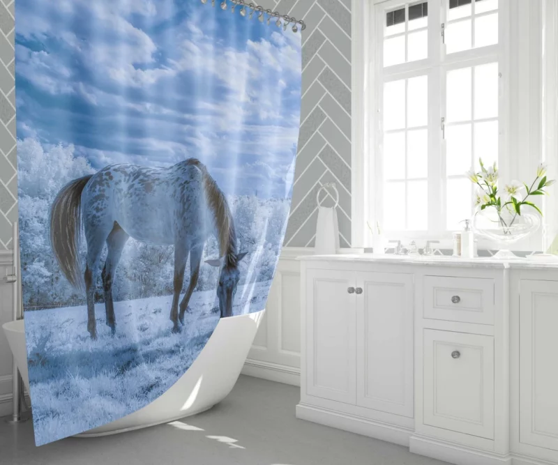 Horse Mighty Stride Equestrian Beauty Shower Curtain 1