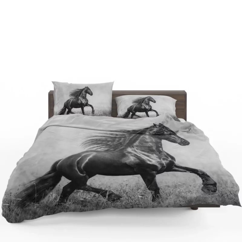 Horse in Black & White Graceful Majesty Bedding Set