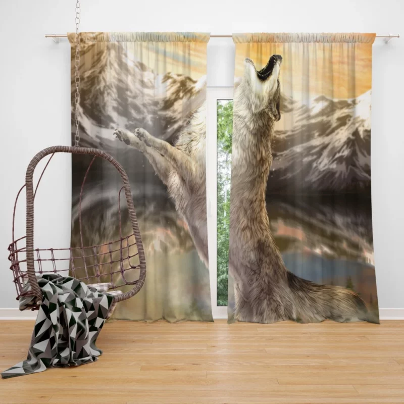 Howling Wolf Mountain Serenade Curtain