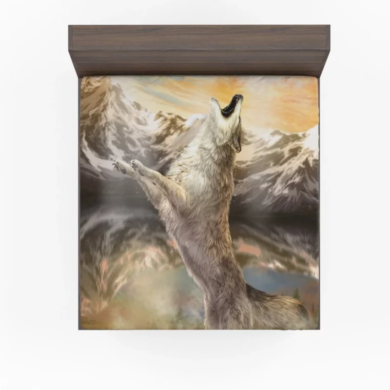 Howling Wolf Mountain Serenade Fitted Sheet 1