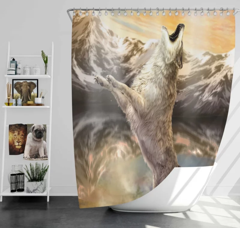 Howling Wolf Mountain Serenade Shower Curtain