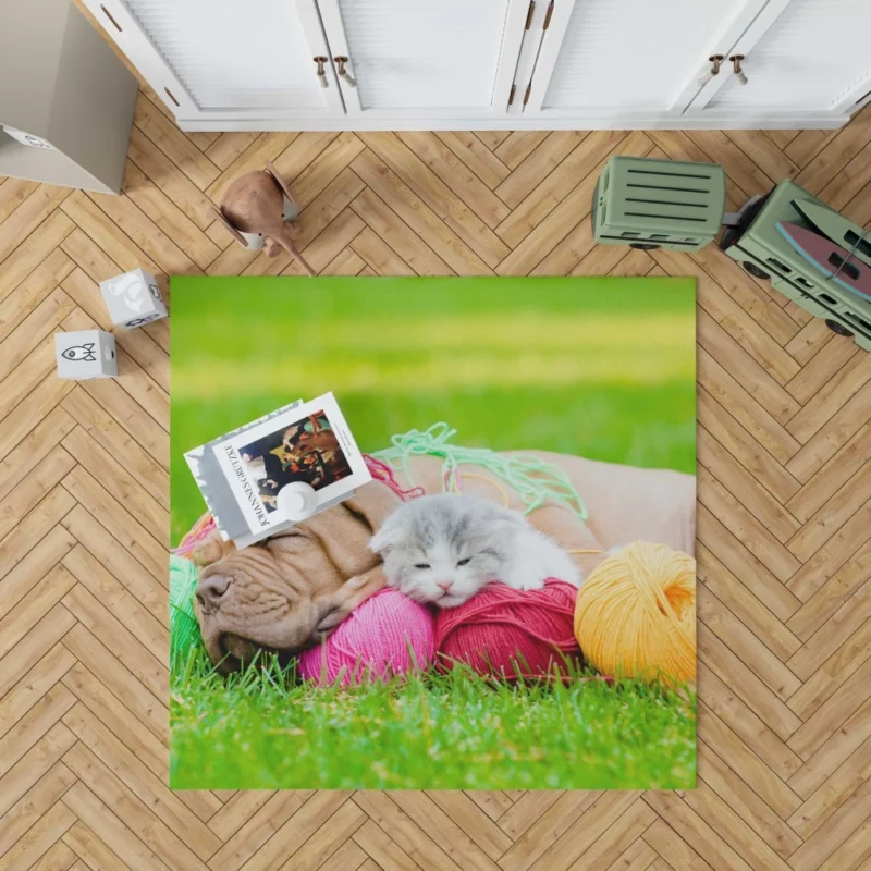 Husky & Australian Shepherd Nap Furry Bliss Rug