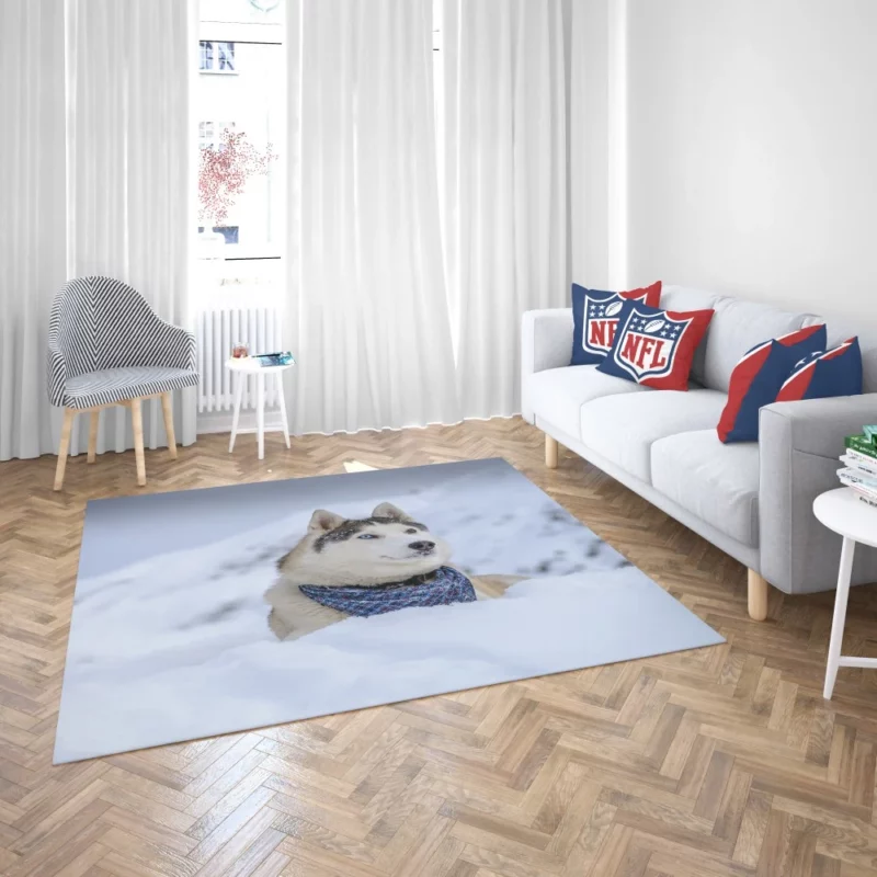 Husky Snowy Adventure Arctic Elegance Rug 2