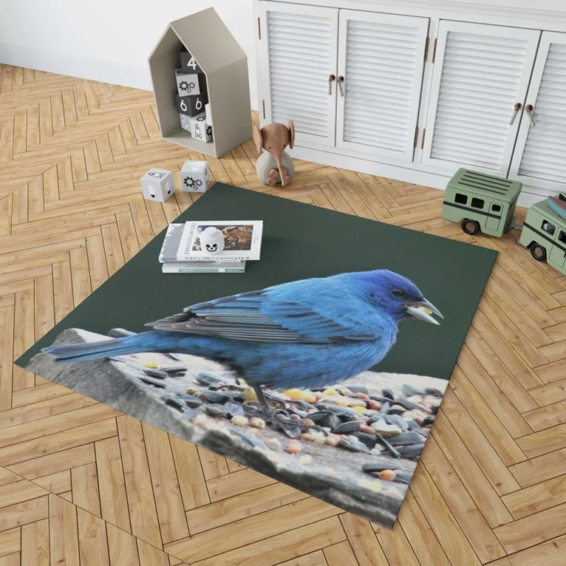 Indigo Bunting Blue Avian Beauty Rug 1