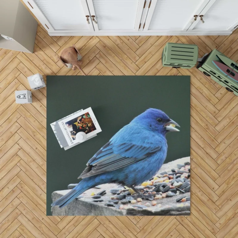 Indigo Bunting Blue Avian Beauty Rug