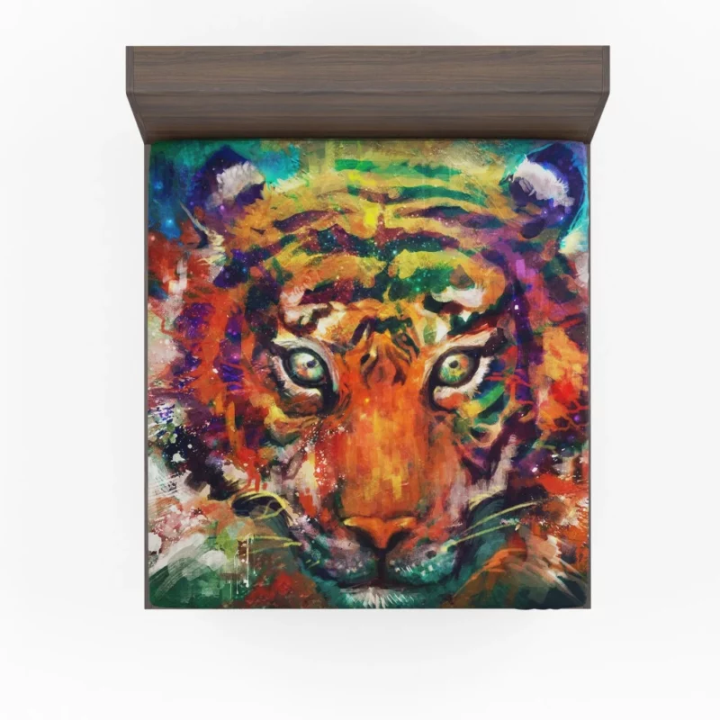 Intense Gaze Tiger Untamed Stare Fitted Sheet 1