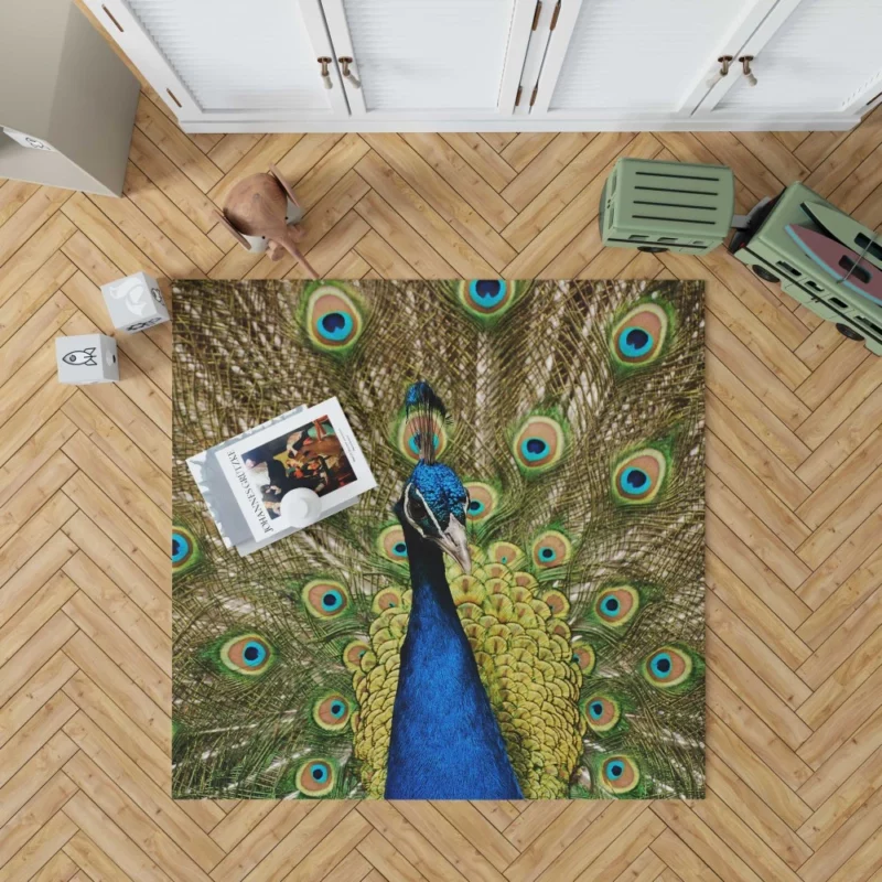 Iridescent Blue Peacock Australia Gem Rug