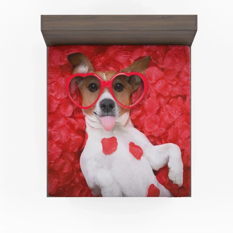 Jack Russell Terrier Heartfelt Love Fitted Sheet 1