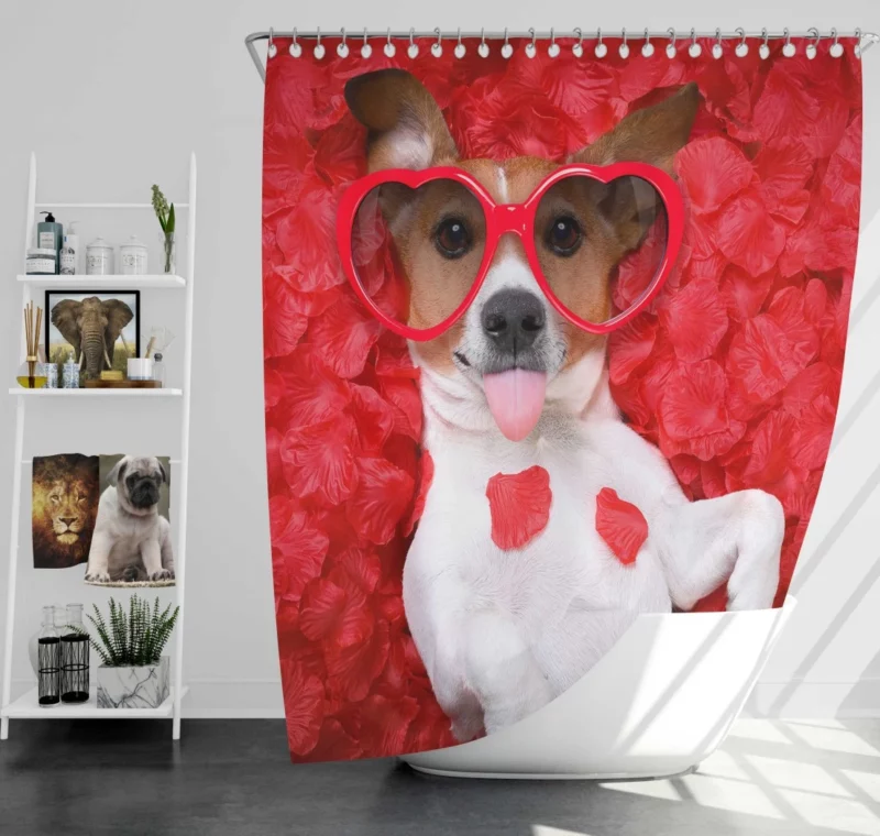 Jack Russell Terrier Heartfelt Love Shower Curtain