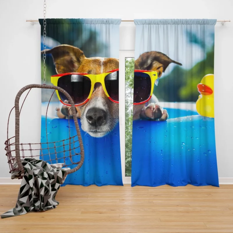 Jack Russell Terrier Summer Swagger Curtain