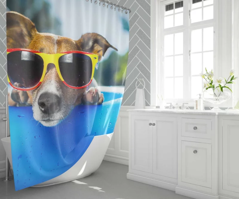 Jack Russell Terrier Summer Swagger Shower Curtain 1