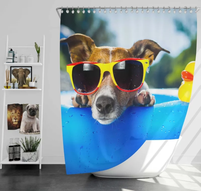 Jack Russell Terrier Summer Swagger Shower Curtain