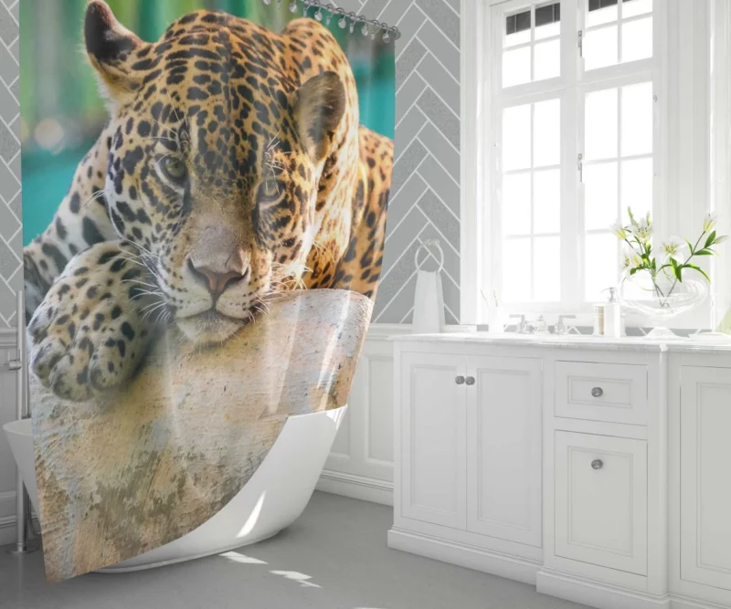 Jaguar Intense Stare Shower Curtain 1