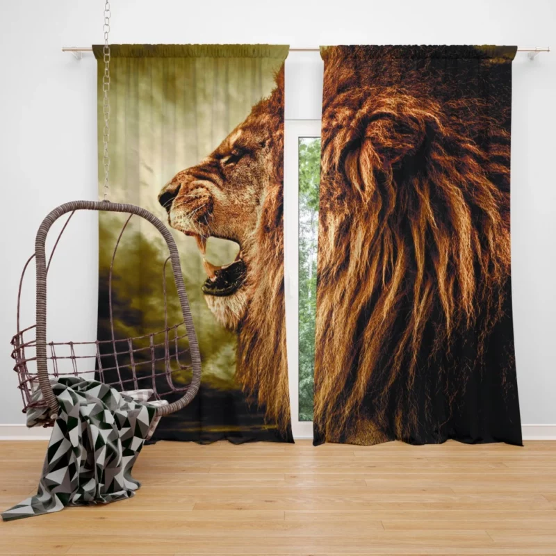 Jungle Monarch Lion Mighty Roar Curtain