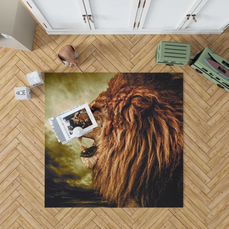 Jungle Monarch Lion Mighty Roar Rug