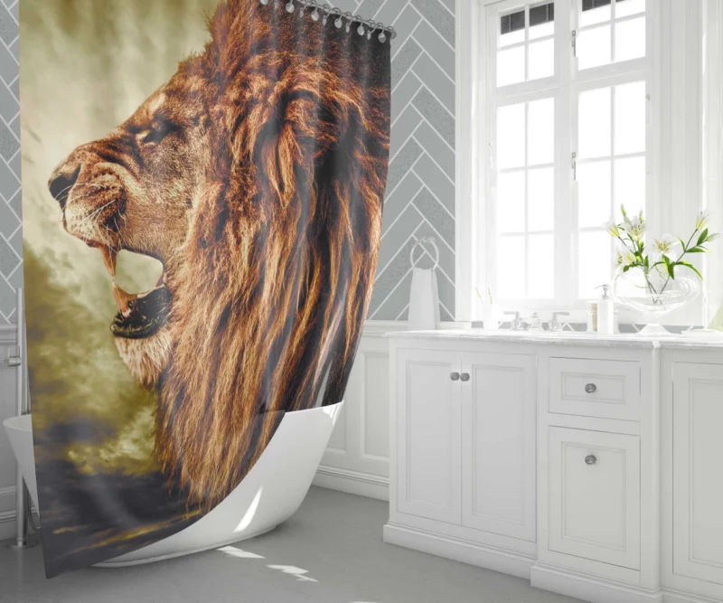 Jungle Monarch Lion Mighty Roar Shower Curtain 1