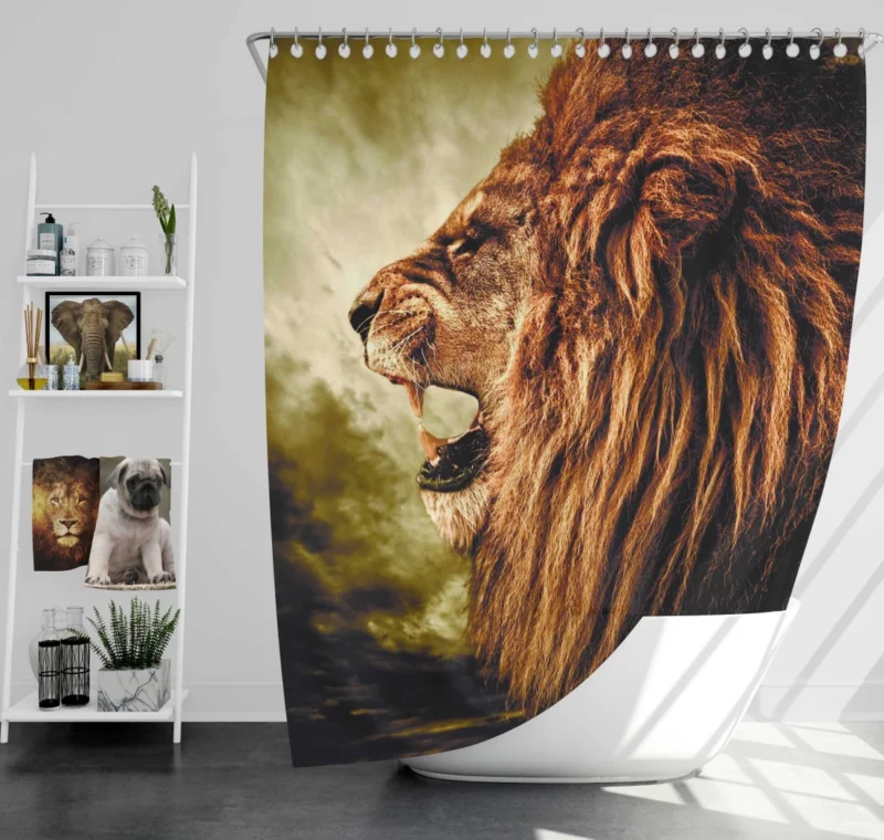 Jungle Monarch Lion Mighty Roar Shower Curtain