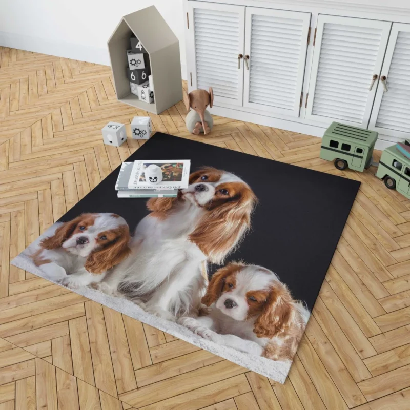 King Charles and Puppies Furry Bliss Rug 1