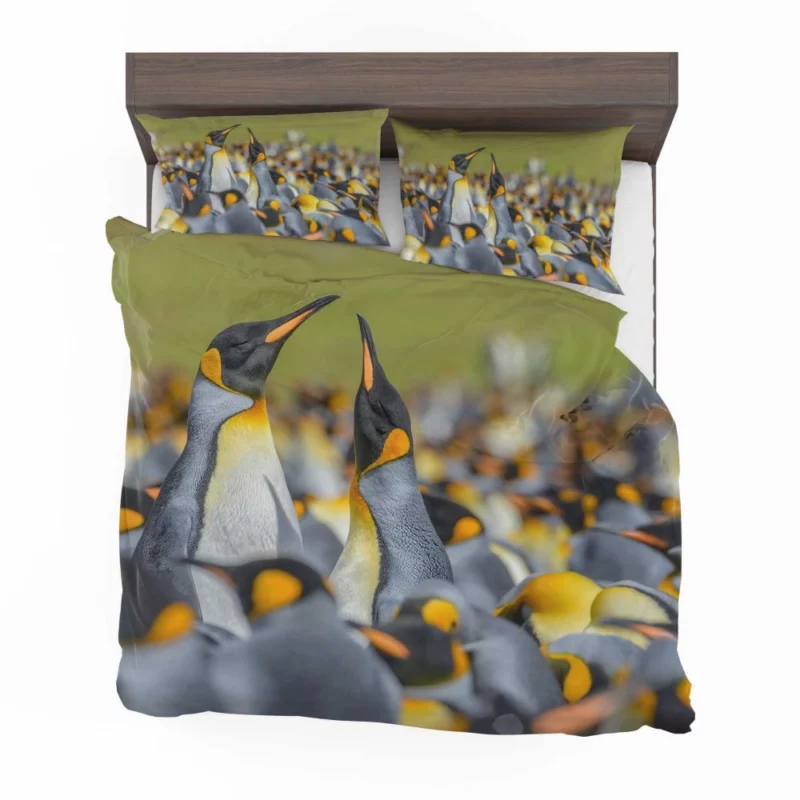 King Penguin in Icy Blur Avian Majesty Bedding Set 1