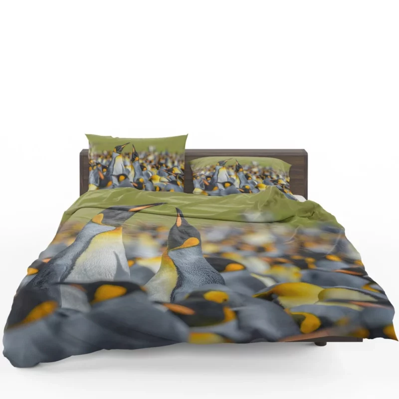 King Penguin in Icy Blur Avian Majesty Bedding Set